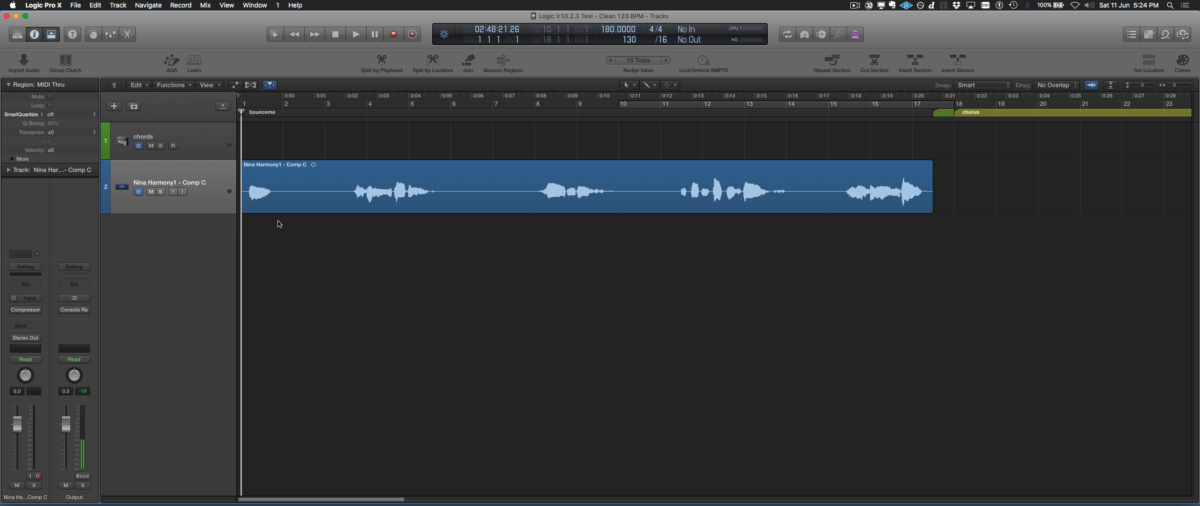 Highlights of Logic Pro X update v10.2.3 NonDestructive Region