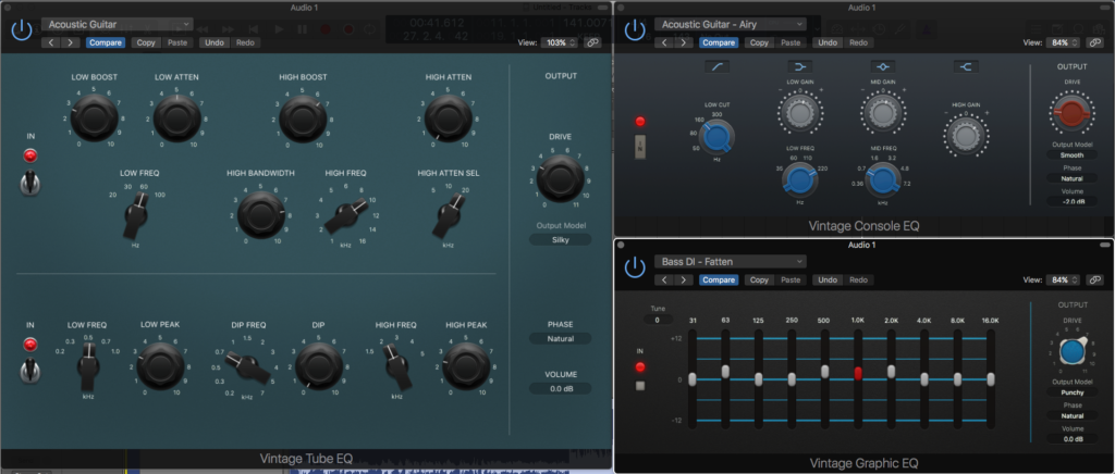 Logic Pro X Vintage EQs