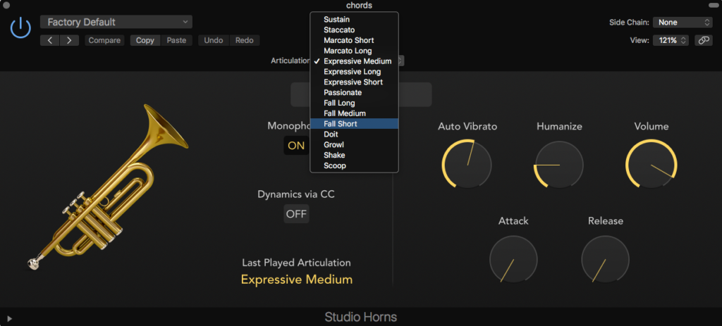 Studio Horns Articulation Selection